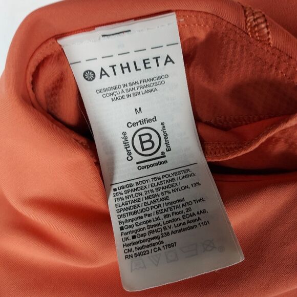 Athleta Women’s M Orange Crop Tank High Neck Racer‑Back Activewear - Picture 9 of 14